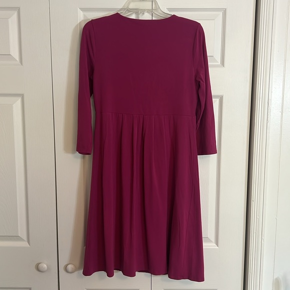 Garnet Hill Women’s Size Small Pink 3/4 Sleeve Midi Knee Length Dress J1 - Picture 5 of 9